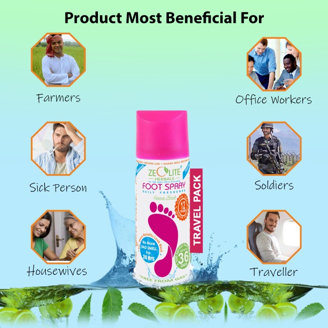 Zeolite Unisex Foot Spray (Small Bottle) 50ml (SKU: 219-11076-30-10)