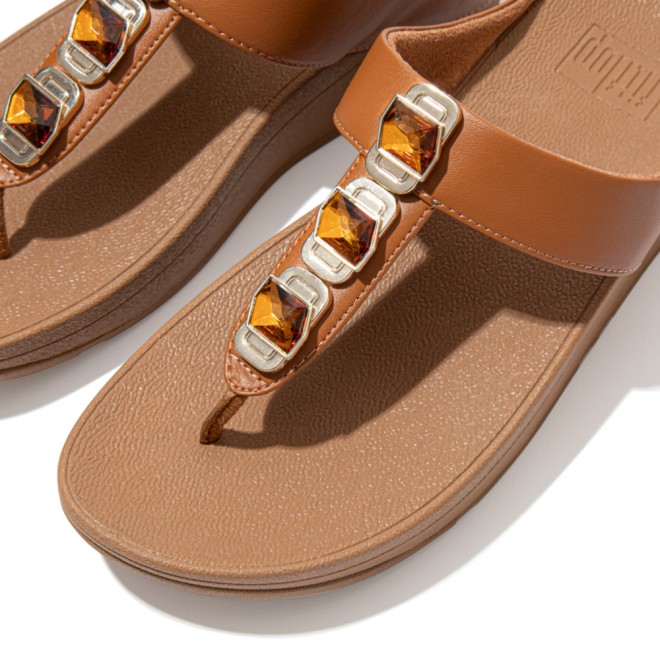 Fitflop Fino Crystal Lock Toe-Post Sandals (SKU: 228-265-23-3)