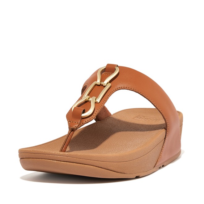 Fitflop Hallye Chain Leather Toe-Post Sandals (SKU: 228-304-23-3)