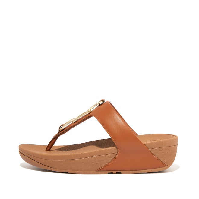 Fitflop Hallye Chain Leather Toe-Post Sandals