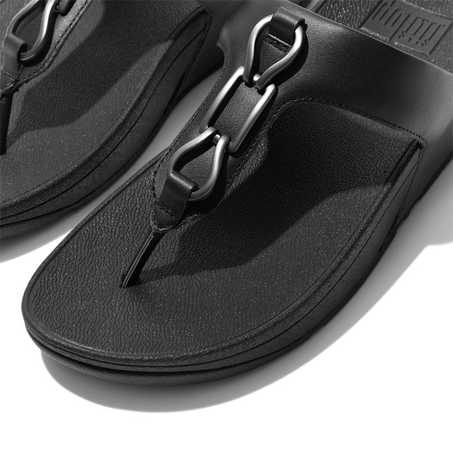 Fitflop Hallye Chain Leather Toe-Post Sandals (SKU: 228-304-11-3)