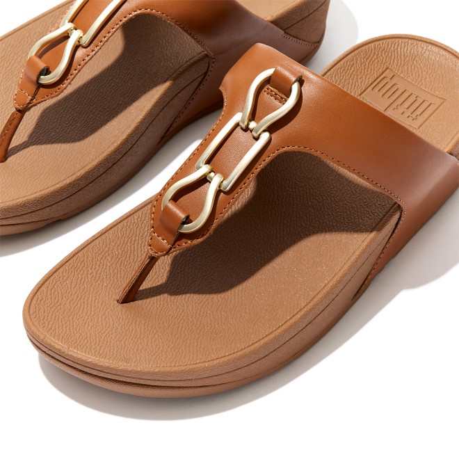 Fitflop Hallye Chain Leather Toe-Post Sandals (SKU: 228-304-23-3)