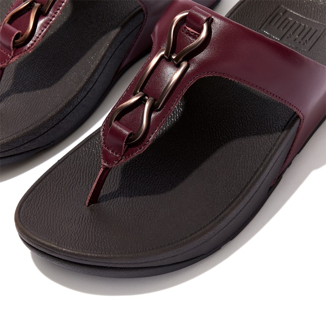 Fitflop Hallye Chain Leather Toe-Post Sandals (SKU: 228-304-58-3)