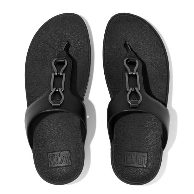 Fitflop Hallye Chain Leather Toe-Post Sandals (SKU: 228-304-11-3)
