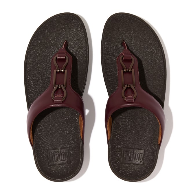 Fitflop Hallye Chain Leather Toe-Post Sandals (SKU: 228-304-58-3)