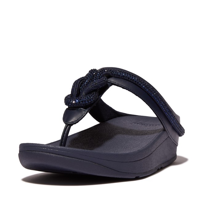 Fitflop Fino Crystal-Cord Leather Toe-Post Sandals (SKU: 228-316-17-3)