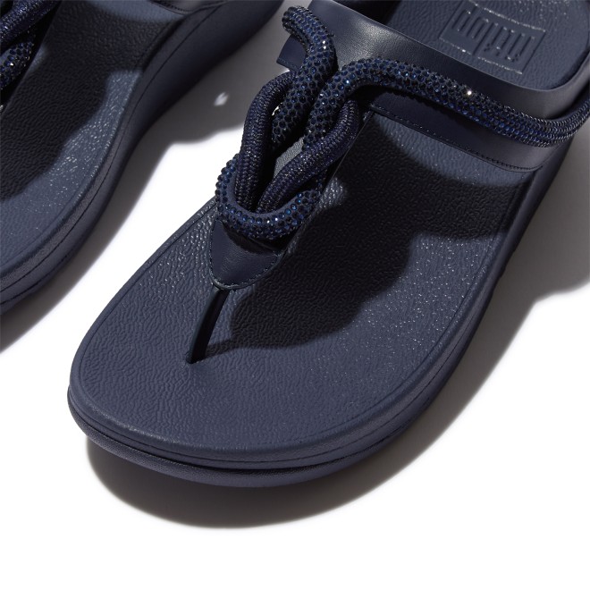 Fitflop Fino Crystal-Cord Leather Toe-Post Sandals (SKU: 228-316-17-3)
