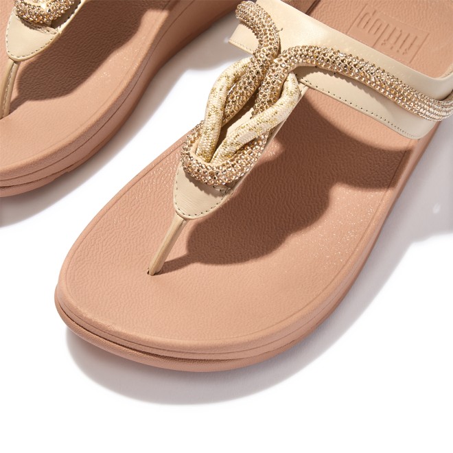 Fitflop Fino Crystal-Cord Leather Toe-Post Sandals (SKU: 228-316-20-3)