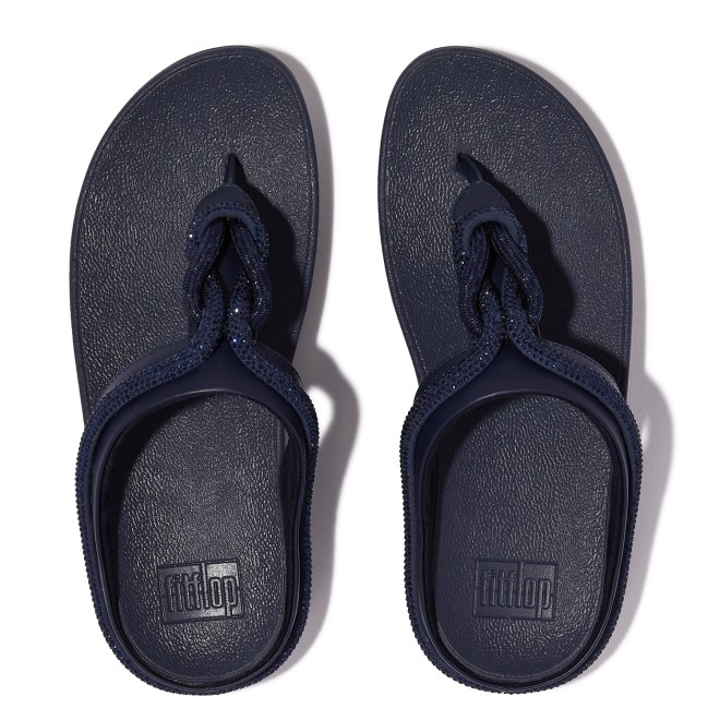 Fitflop Fino Crystal-Cord Leather Toe-Post Sandals (SKU: 228-316-17-3)