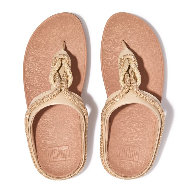 Fitflop Fino Crystal-Cord Leather Toe-Post Sandals (SKU: 228-316-20-3)
