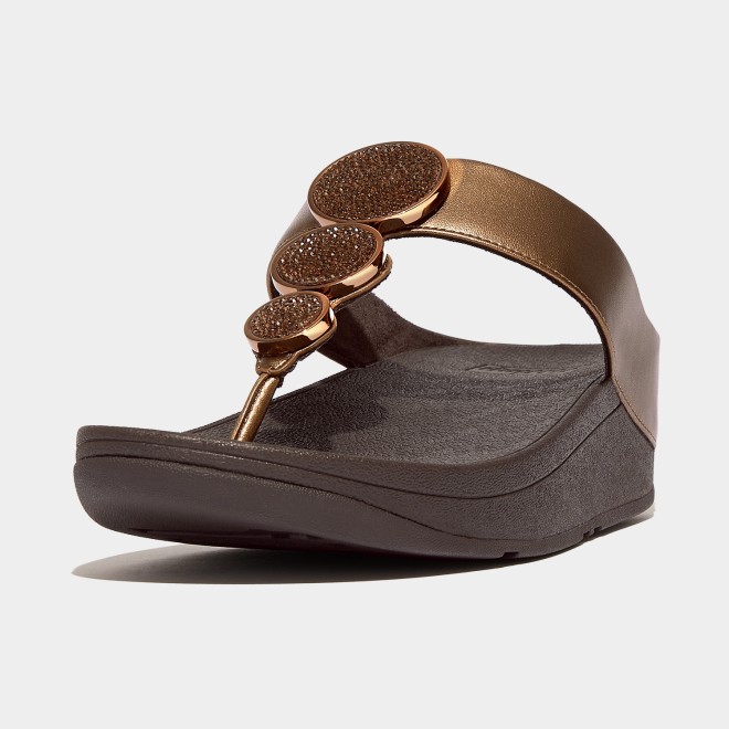 Fitflop Halo Bead-Circle Metallic Toe-Post Sandals (SKU: 228-367-46-3)
