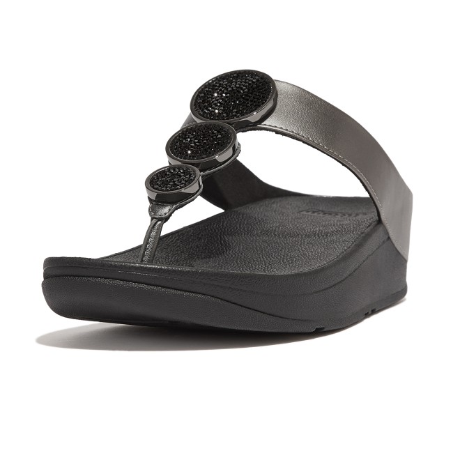 Fitflop Halo Bead-Circle Metallic Toe-Post Sandals (SKU: 228-367-94-3)