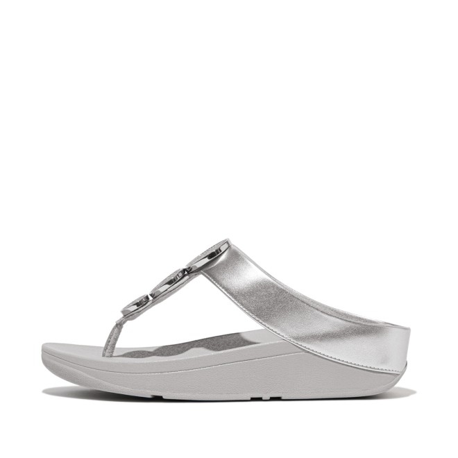 Fitflop Halo Bead-Circle Metallic Toe-Post Sandals