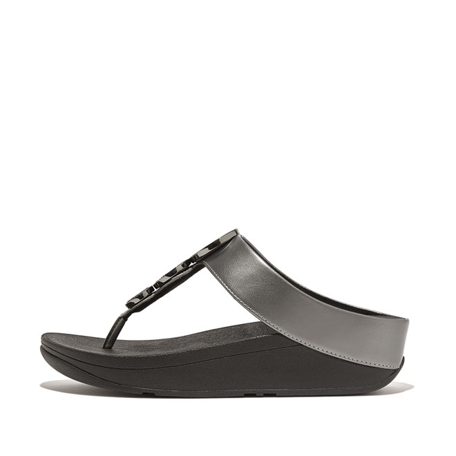 Fitflop Halo Bead-Circle Metallic Toe-Post Sandals