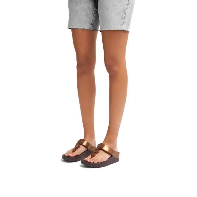 Fitflop Halo Bead-Circle Metallic Toe-Post Sandals (SKU: 228-367-46-3)