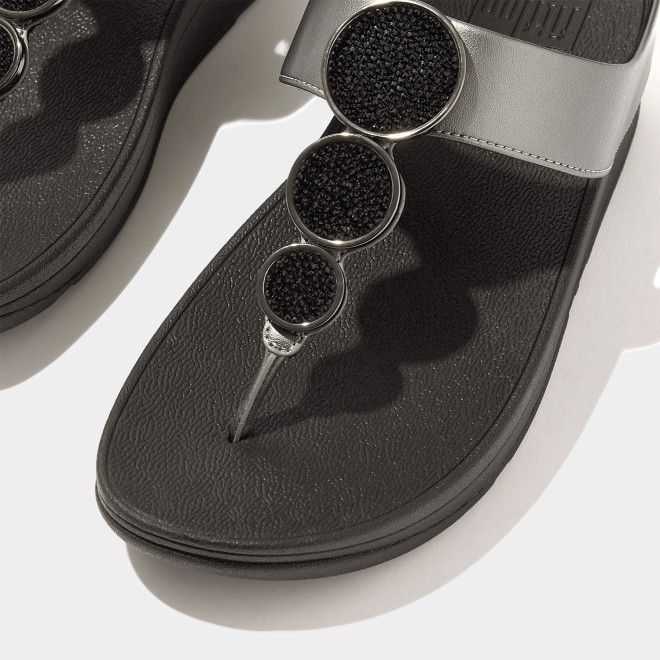 Fitflop Halo Bead-Circle Metallic Toe-Post Sandals (SKU: 228-367-94-3)