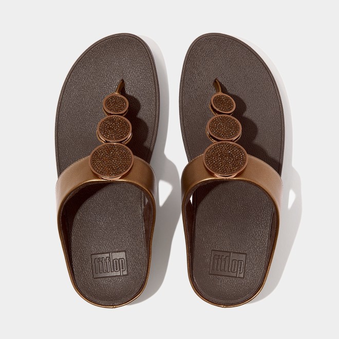Fitflop Halo Bead-Circle Metallic Toe-Post Sandals (SKU: 228-367-46-3)