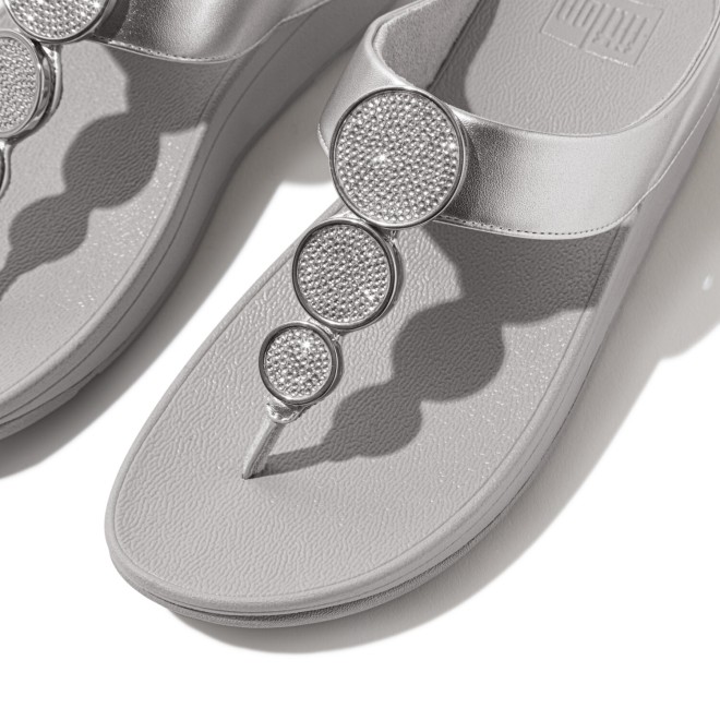 Fitflop Halo Bead-Circle Metallic Toe-Post Sandals (SKU: 228-367-27-3)