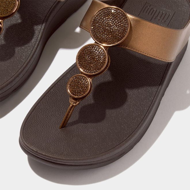 Fitflop Halo Bead-Circle Metallic Toe-Post Sandals (SKU: 228-367-46-3)