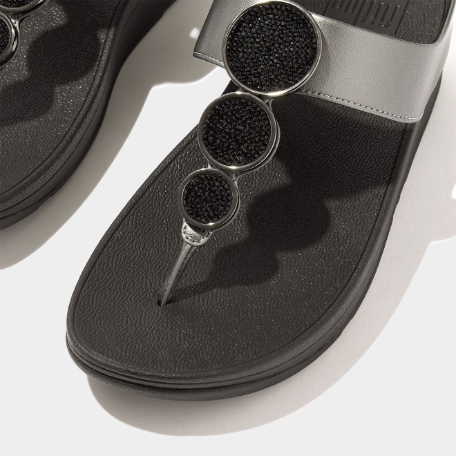 Fitflop Halo Bead-Circle Metallic Toe-Post Sandals (SKU: 228-367-94-3)