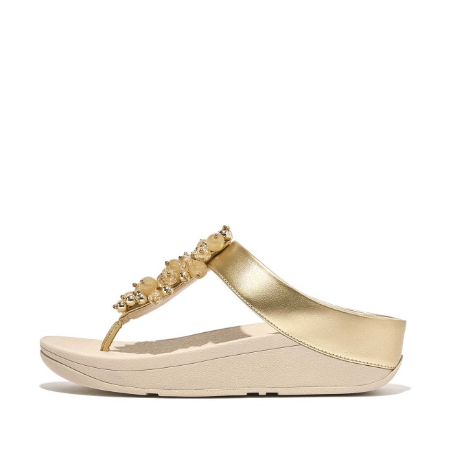 Fitflop Fino Bauble-Bead Toe-Post Sandals