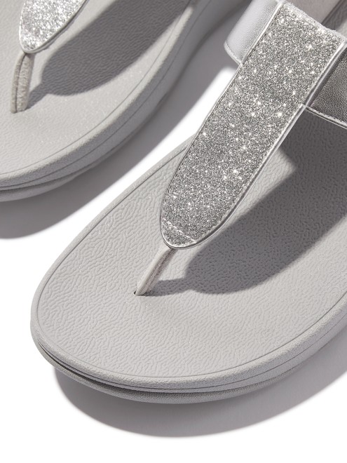 Fitflop Fino Glitterdust  Metallic Toe-Post Sandals (SKU: 228-402-27-6)