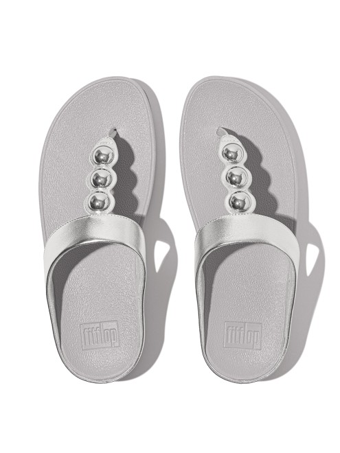 Fitflop Fino Mirror-Dome Metallic-Leather Toe-Post Sandals (SKU: 228-404-27-3)