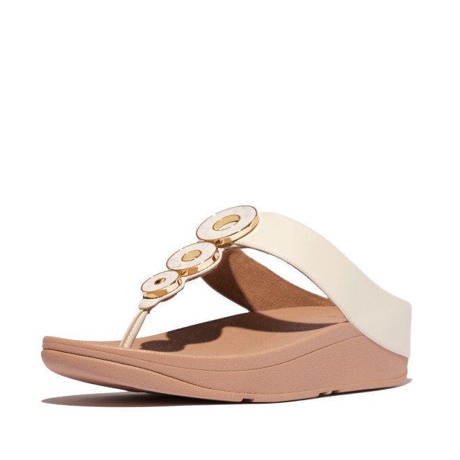 Fitflop Fino Resin-Hoop Leather Toe-Post Sandals (SKU: 228-405-20-4)