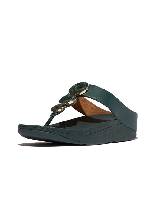 Fitflop Fino Resin-Hoop Leather Toe-Post Sandals (SKU: 228-405-45-3)