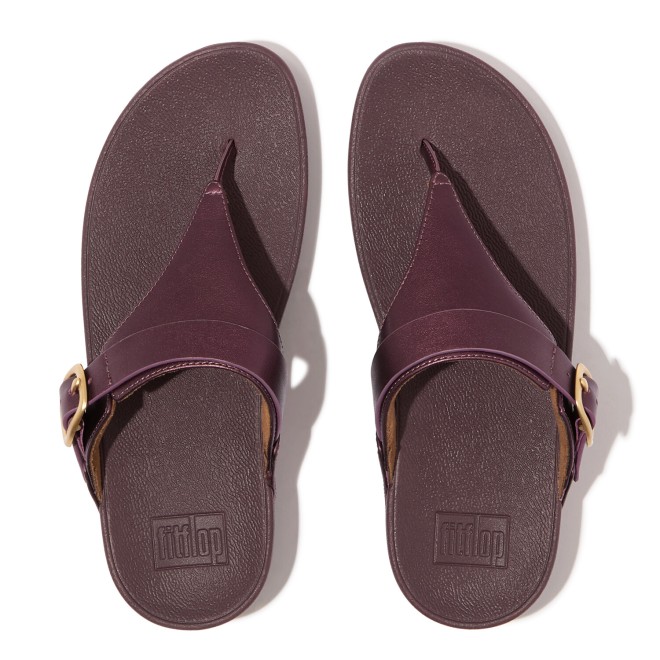 Fitflop Lulu Adjustable Metallic-Leather Toe-Post Sandals (SKU: 228-406-58-4)