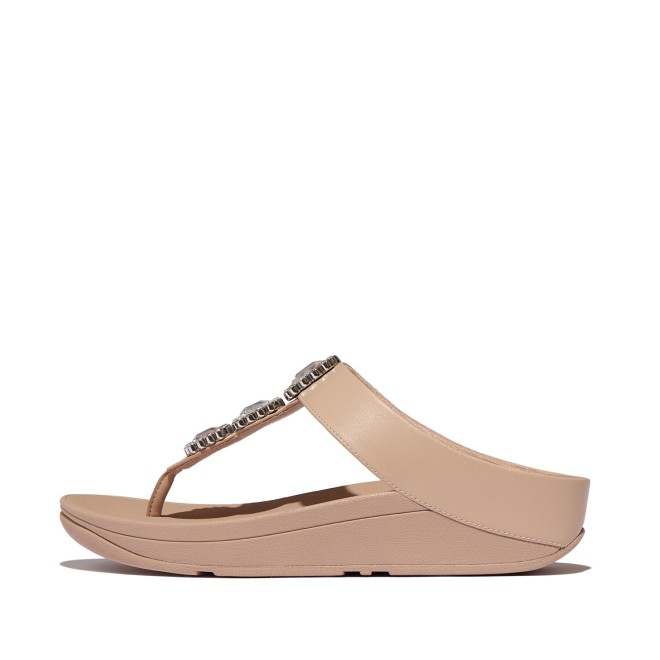 Fitflop Fino Crystal-Jewel Toe-Post Sandals