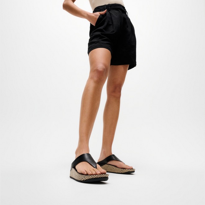 Fitflop Lulu Lux Graphic-Weave Leather Toe-Post Sandals (SKU: 228-438-11-3)