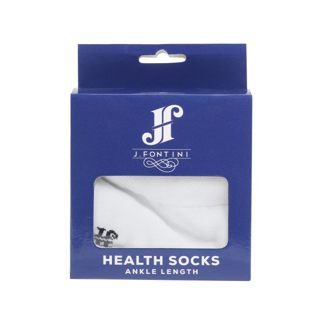 J.Fontini Men White Half Length Socks (SKU: 23-29-16-10)