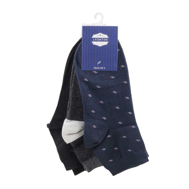 Mochi Men Assorted Half Length Socks Pack of 3 (SKU: 23-7611-30-10)