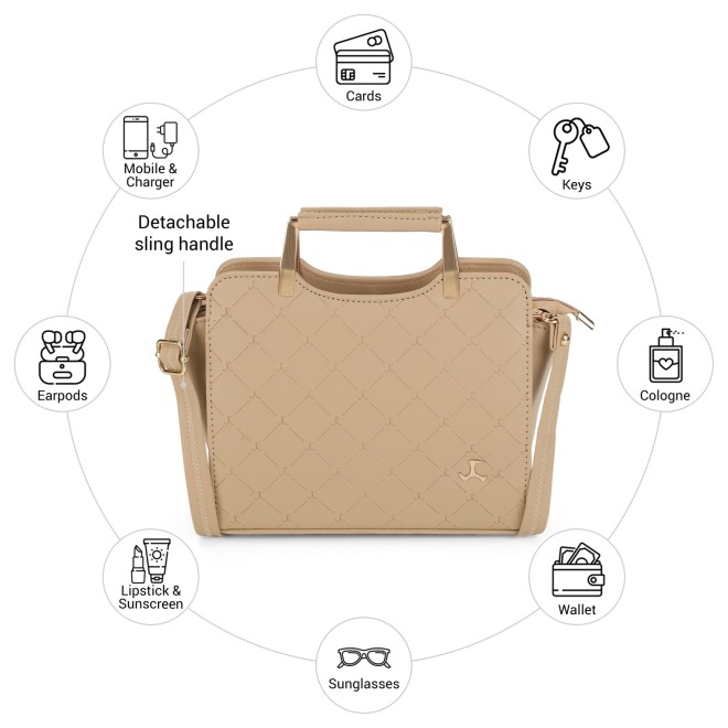 Mochi Women Beige Satchel Bag (SKU: 230-38-20-10)