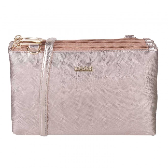 Mochi Women Rose-Gold Hand Bags Zip Top Sling