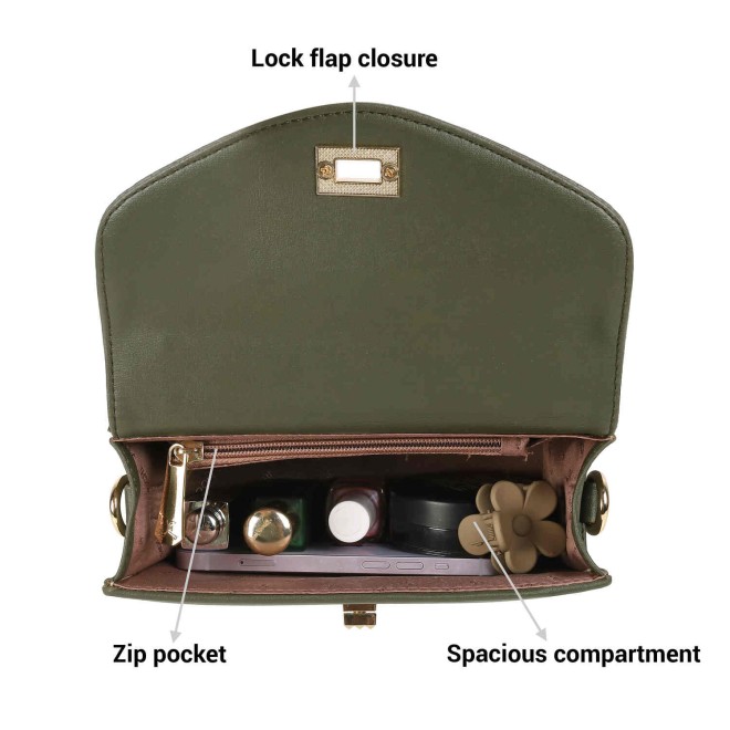 Mochi Women Green Casual Satchels (SKU: 230-57-21-10)