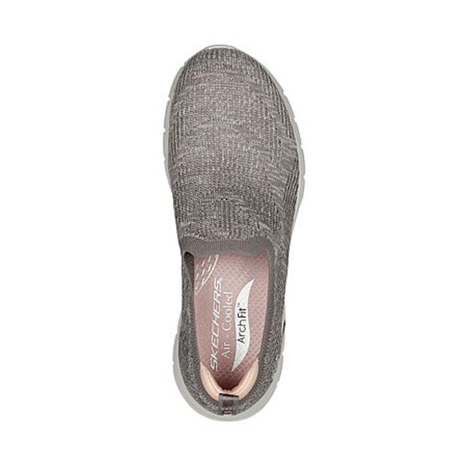 Skechers Women Beige-suede Sports Slip Ons (SKU: 239-104371-37-6)