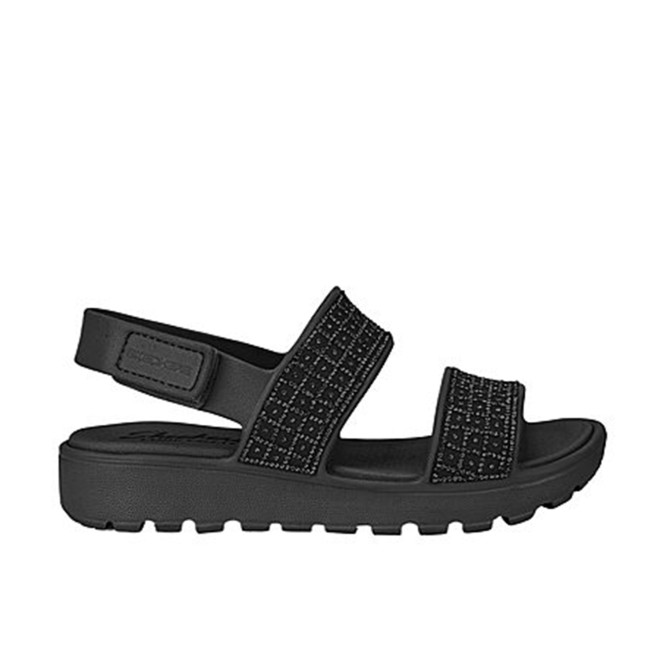 Skechers Women Black-suede Sports Sandals