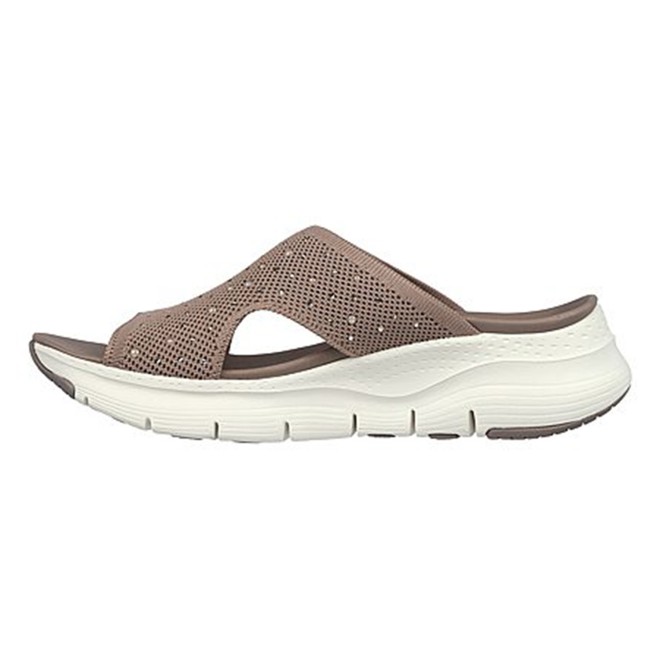 Skechers Women Brown-suede Sports Slides (SKU: 239-119449-35-6)