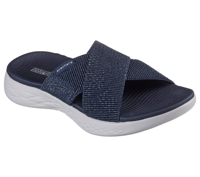 Skechers Women Navy-Blue Casual Slip Ons