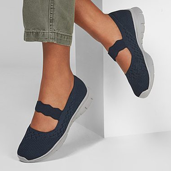 Skechers Women Blue-navy Sports Slip Ons (SKU: 239-496220-17-6)