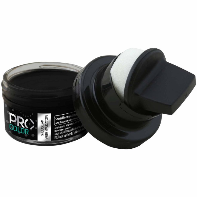 Pro Pro Color Shoe Cream with Applicator 50ml Black