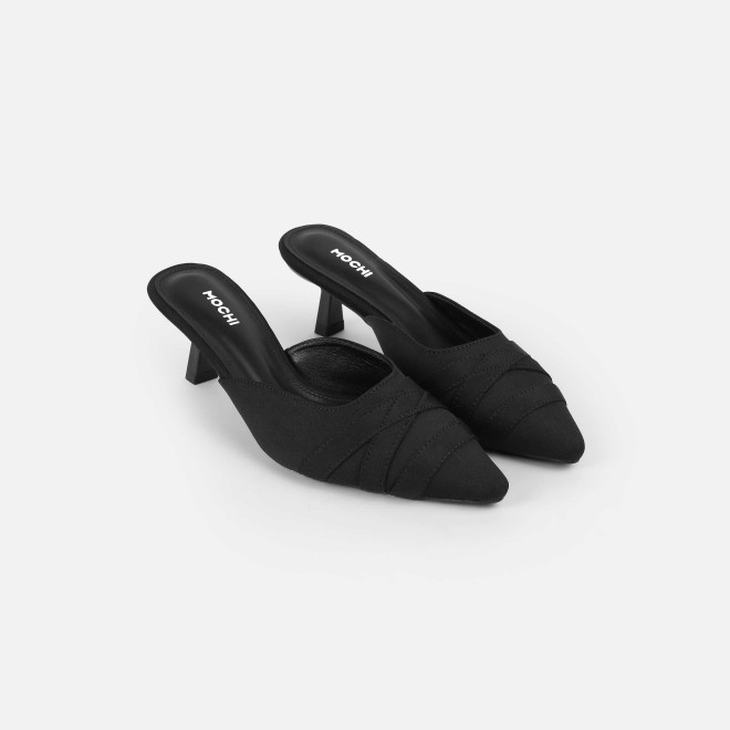 Mochi Women Black Formal Slip Ons (SKU: 31-1026-11-36)