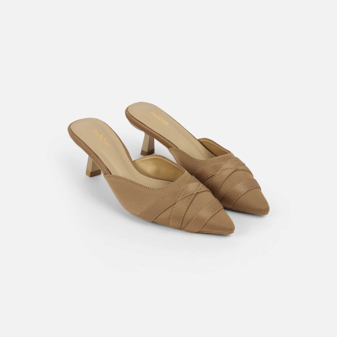 Mochi Women Beige Formal Slip Ons (SKU: 31-1026-20-36)