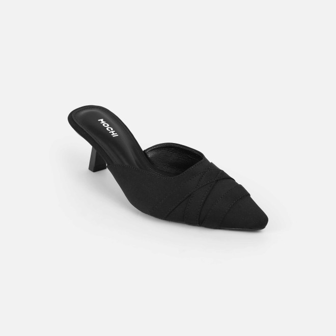 Mochi Women Black Formal Slip Ons (SKU: 31-1026-11-36)