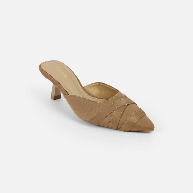 Mochi Women Beige Formal Slip Ons (SKU: 31-1026-20-36)