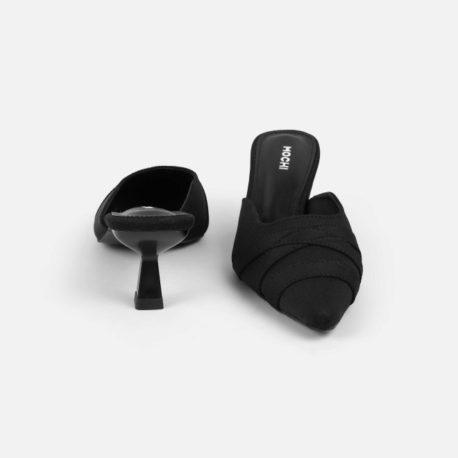Mochi Women Black Formal Slip Ons (SKU: 31-1026-11-36)