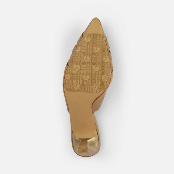 Mochi Women Beige Formal Slip Ons (SKU: 31-1026-20-36)