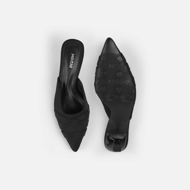 Mochi Women Black Formal Slip Ons (SKU: 31-1026-11-36)